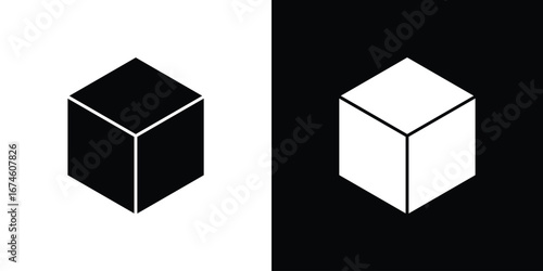 Cube icon. filled flat sign for mobile concept and web