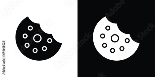 Cookie icon. filled flat sign for mobile concept and web