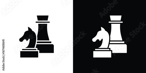 Chess icon. filled flat sign for mobile concept and web