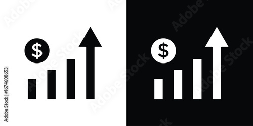 Chat arrow grow icon. filled flat sign for mobile concept and web