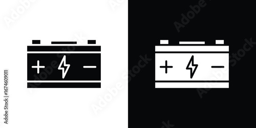 Car battery icon. filled flat sign for mobile concept and web