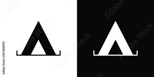 Camping icon. filled flat sign for mobile concept and web