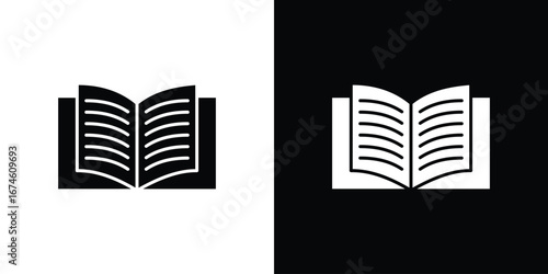 Book icon. filled flat sign for mobile concept and web