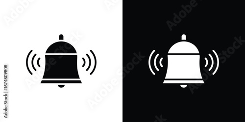 Bell ring icon. filled flat sign for mobile concept and web