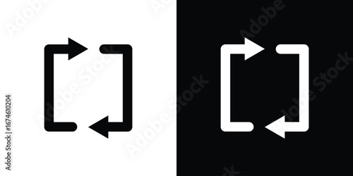 Arrows repeat icon. filled flat sign for mobile concept and web