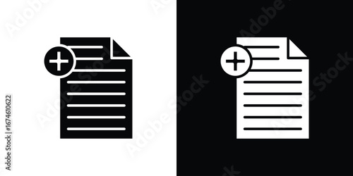 Add document icon. filled flat sign for mobile concept and web