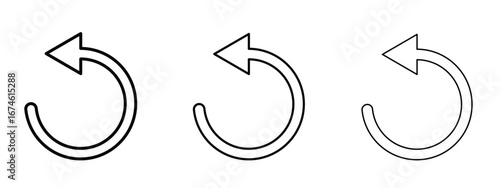 Undo icon in linear versions. Editable line