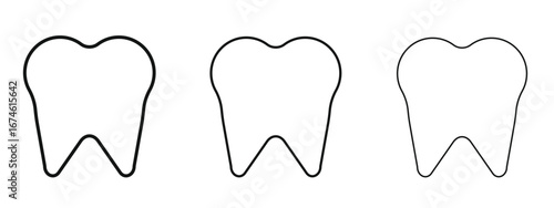 Tooth icon in linear versions. Editable line