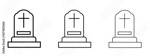 Tombstone icon in linear versions. Editable line