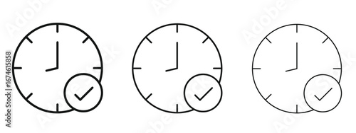 Time check icon in linear versions. Editable line