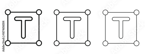 Text icon in linear versions. Editable line