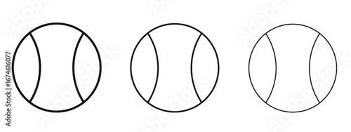 Tennis icon in linear versions. Editable line