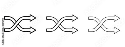 Shuffle icon in linear versions. Editable line