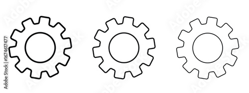 Settings icon in linear versions. Editable line