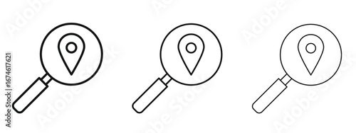 Search Location icon in linear versions. Editable line