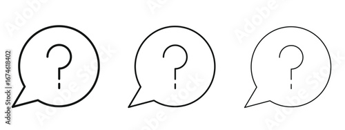 Question icon in linear versions. Editable line