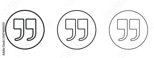 Quote right icon in linear versions. Editable line