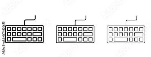 Keyboard icon in linear versions. Editable line