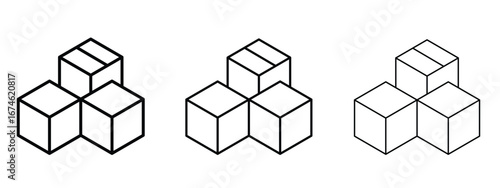 Inventory icon in linear versions. Editable line