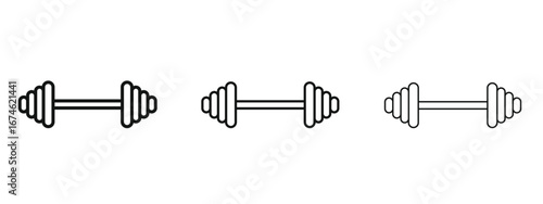 Gym icon in linear versions. Editable line