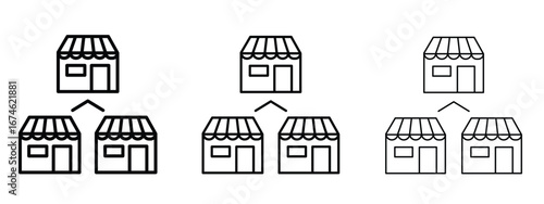 Franchise icon in linear versions. Editable line