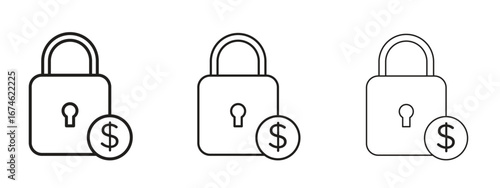 Fixed price icon in linear versions. Editable line