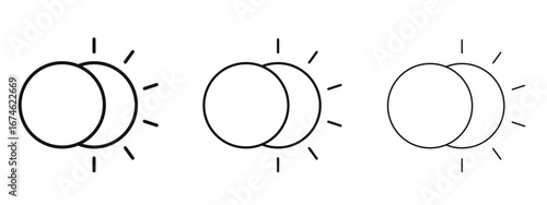 Eclipse icon in linear versions. Editable line