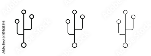 Code branch icon in linear versions. Editable line