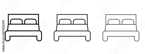 Bed icon in linear versions. Editable line