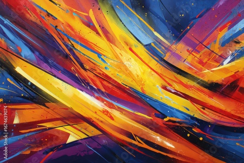 Vibrant Graffiti Energy: Dynamic Lines and Urban Flair Abstract Background