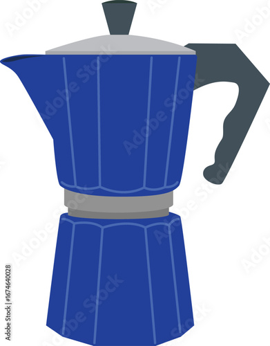 Blue Moka Pot Stovetop Espresso Maker icon.