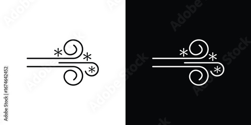 Snow blowing icon logo. symbol vector set.