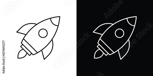 Rocket launch icon logo. symbol vector set.