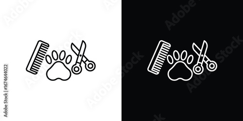 Pet grooming icon logo. symbol vector set.
