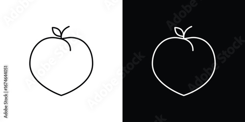 Peach icon logo. symbol vector set.