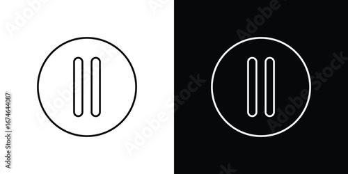 Pause icon logo. symbol vector set.