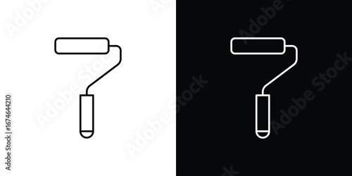 Paint roller icon logo. symbol vector set.