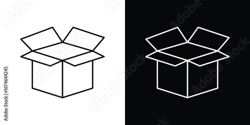 Open box icon logo. symbol vector set.