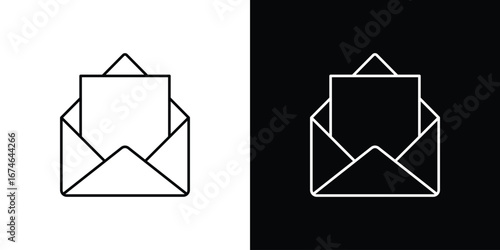 Open envelope icon logo. symbol vector set.