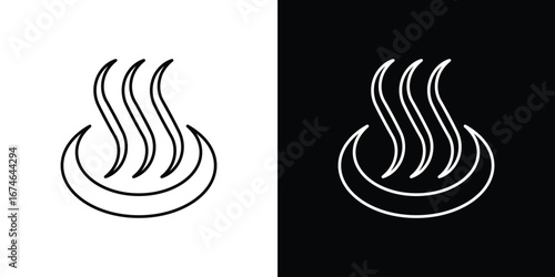 Onsen icon logo. symbol vector set.