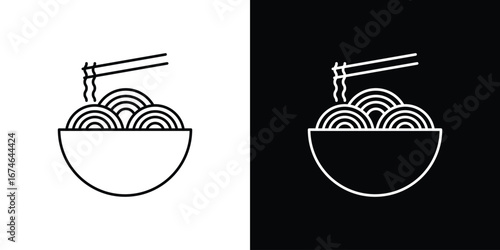 Noodles icon logo. symbol vector set.