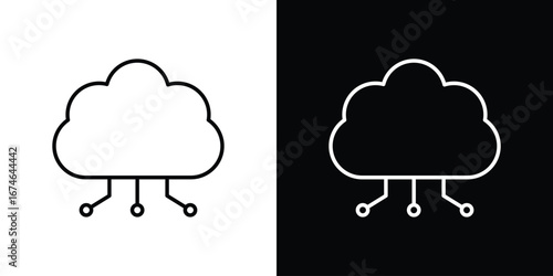 Network cloud icon logo. symbol vector set.