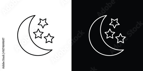 Moon stars icon logo. symbol vector set.
