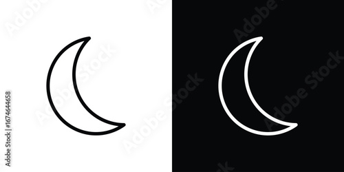 Moon icon logo. symbol vector set.