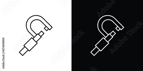 Micrometer icon logo. symbol vector set.