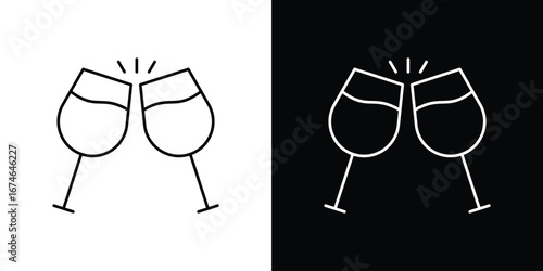 Glass-cheers icon logo. symbol vector set.