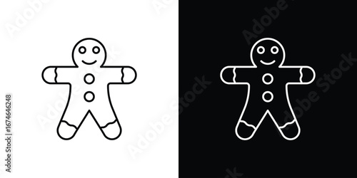 Gingerbread man icon logo. symbol vector set.