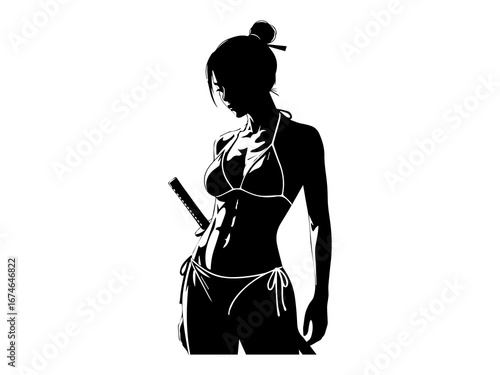 Female Samurai in Bikini with abs