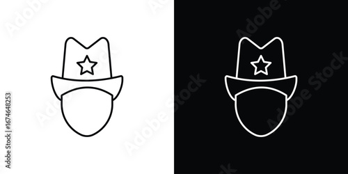 Cowboy icon logo. symbol vector set.