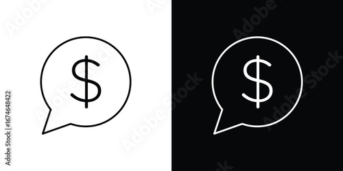 Comment dollar icon logo. symbol vector set.
